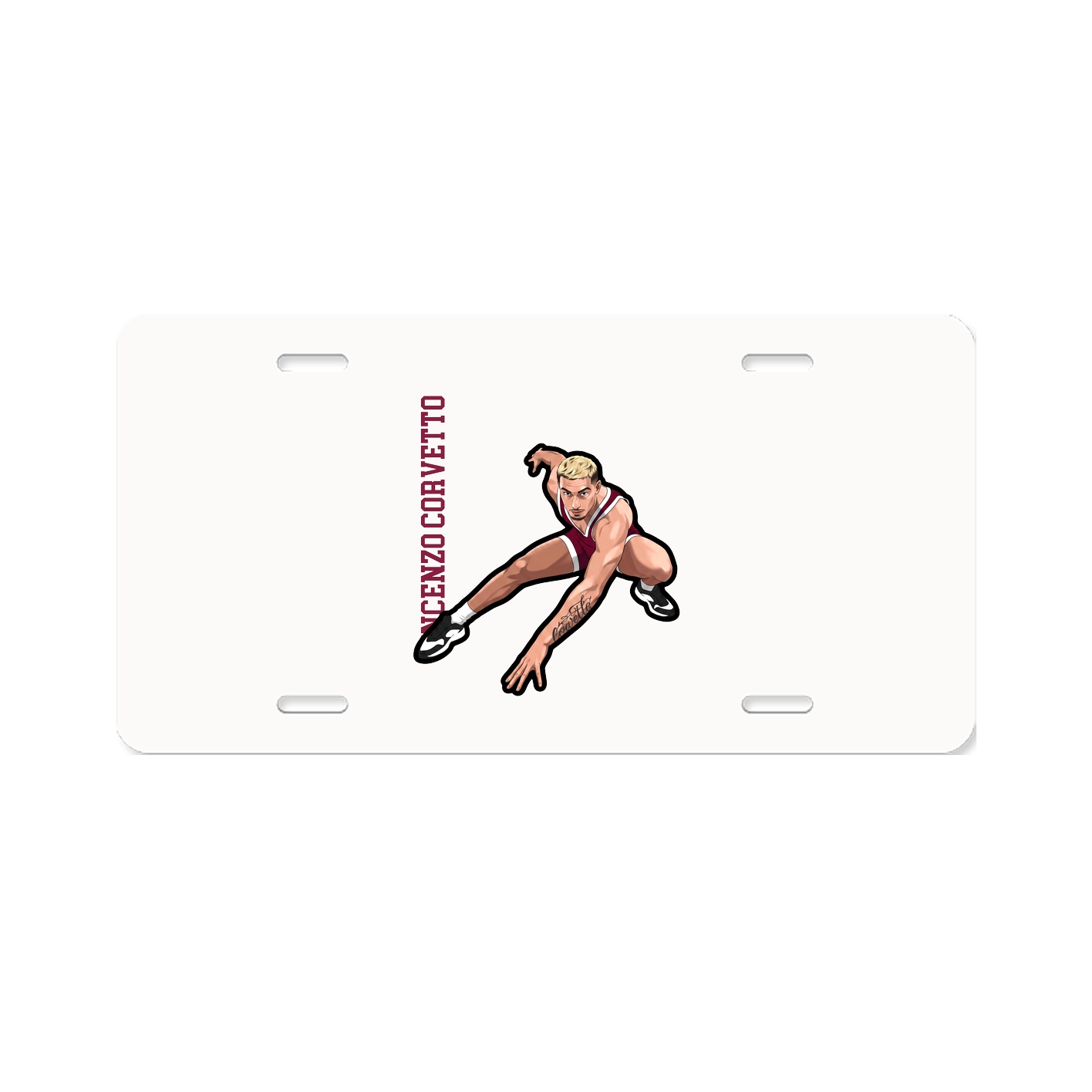 License Plate — Name Vertical in Classic