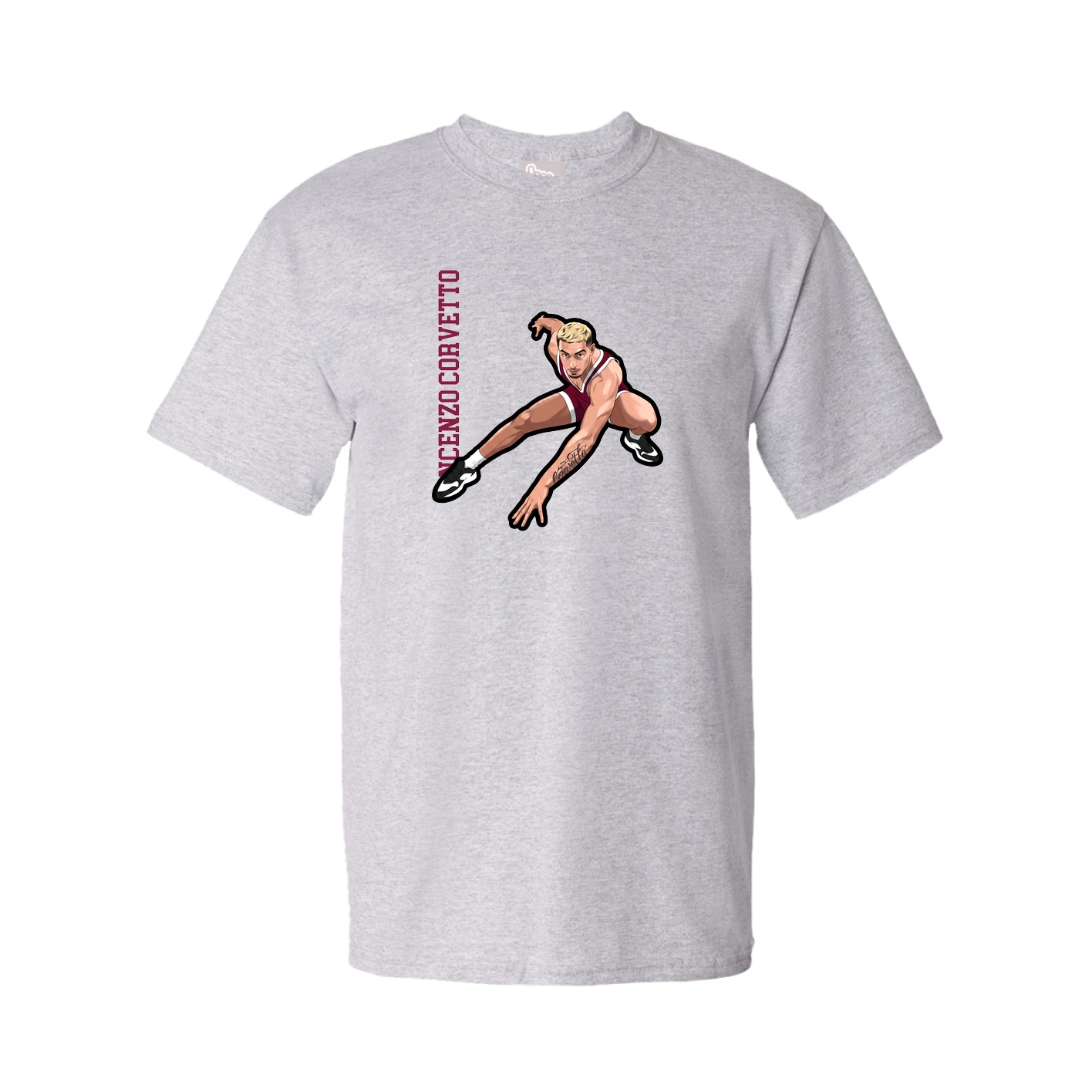 Youth Tee — Name Vertical in Grey