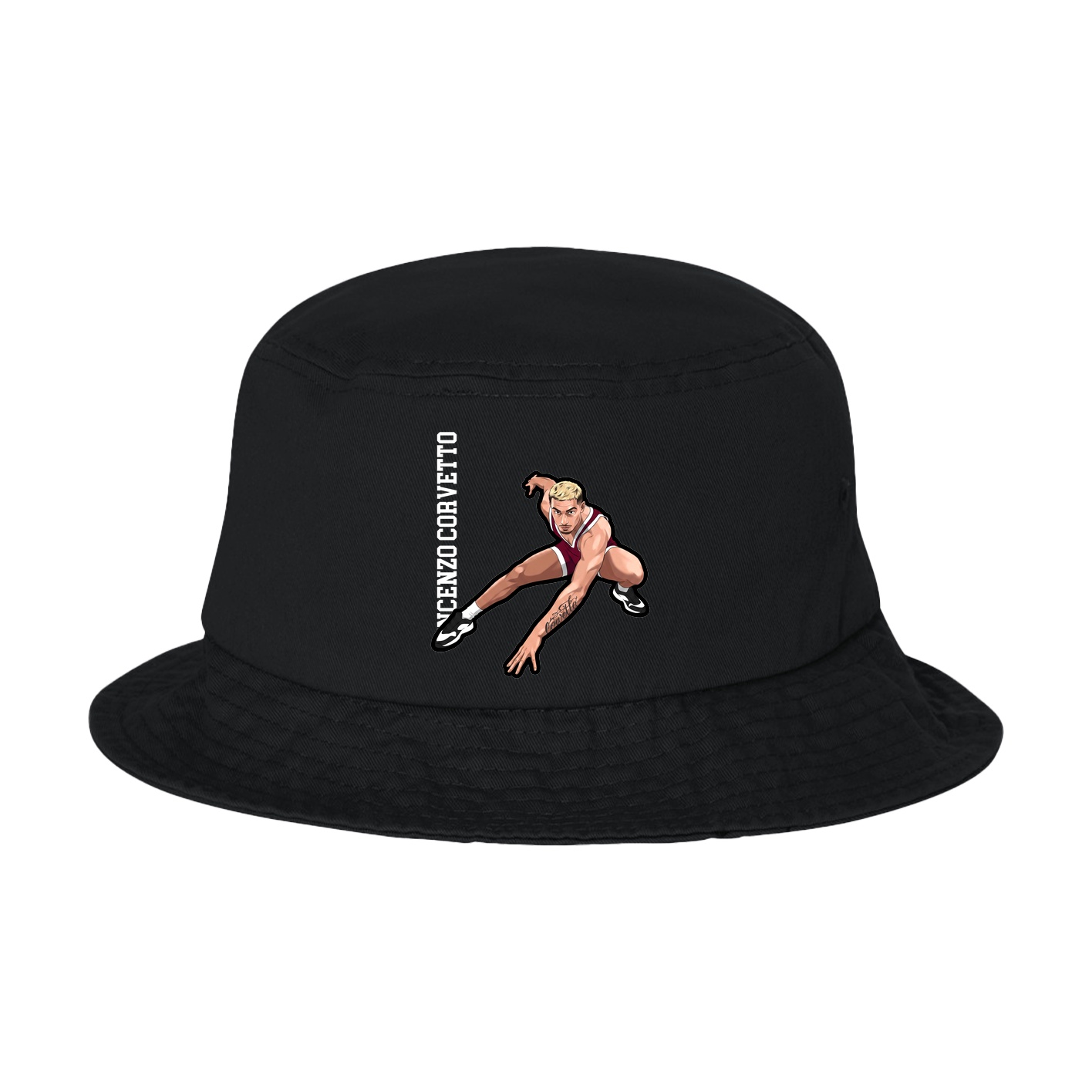 Bucket Cap — Name Vertical in Black