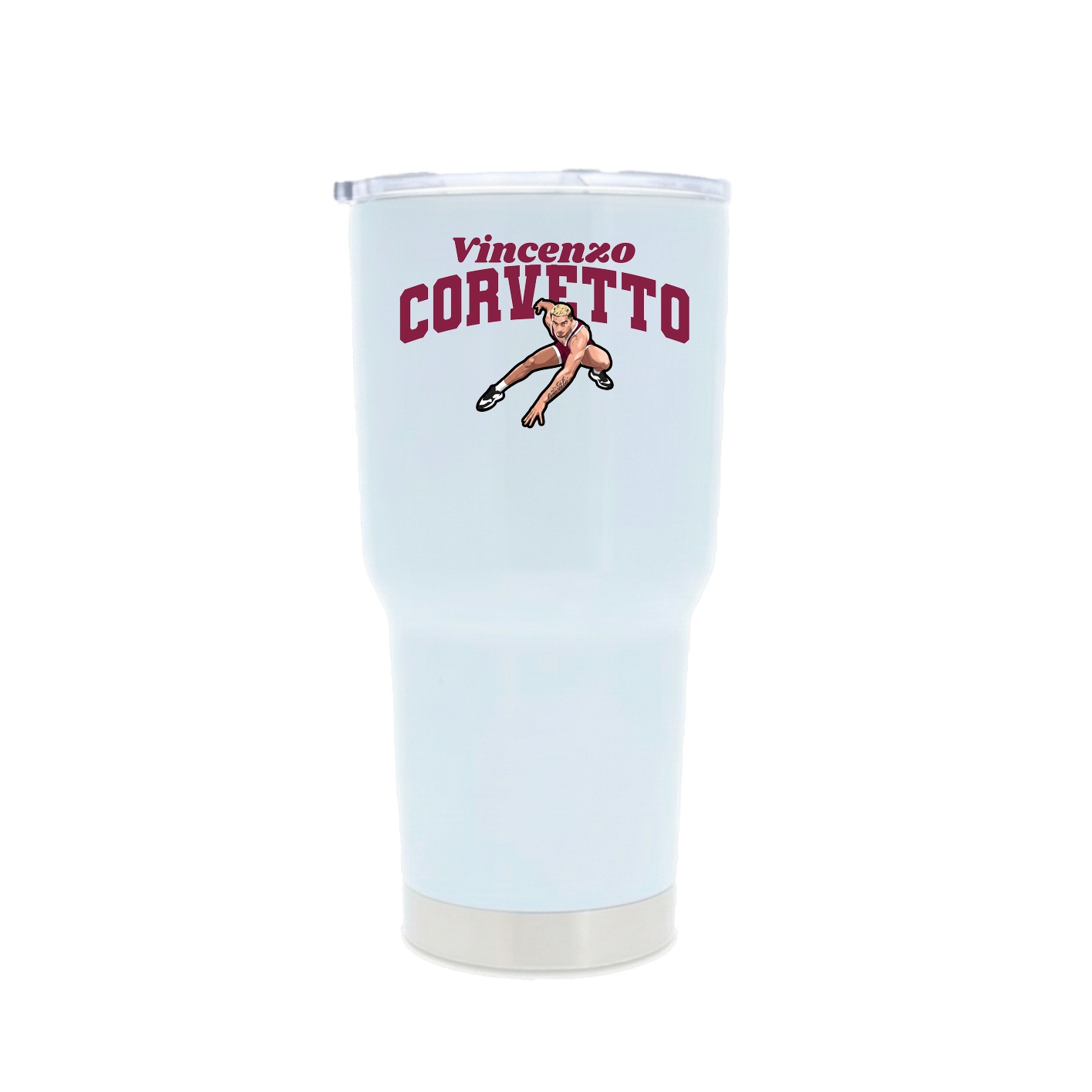 30oz Stainless Steel Tumbler — Signature Arch in White