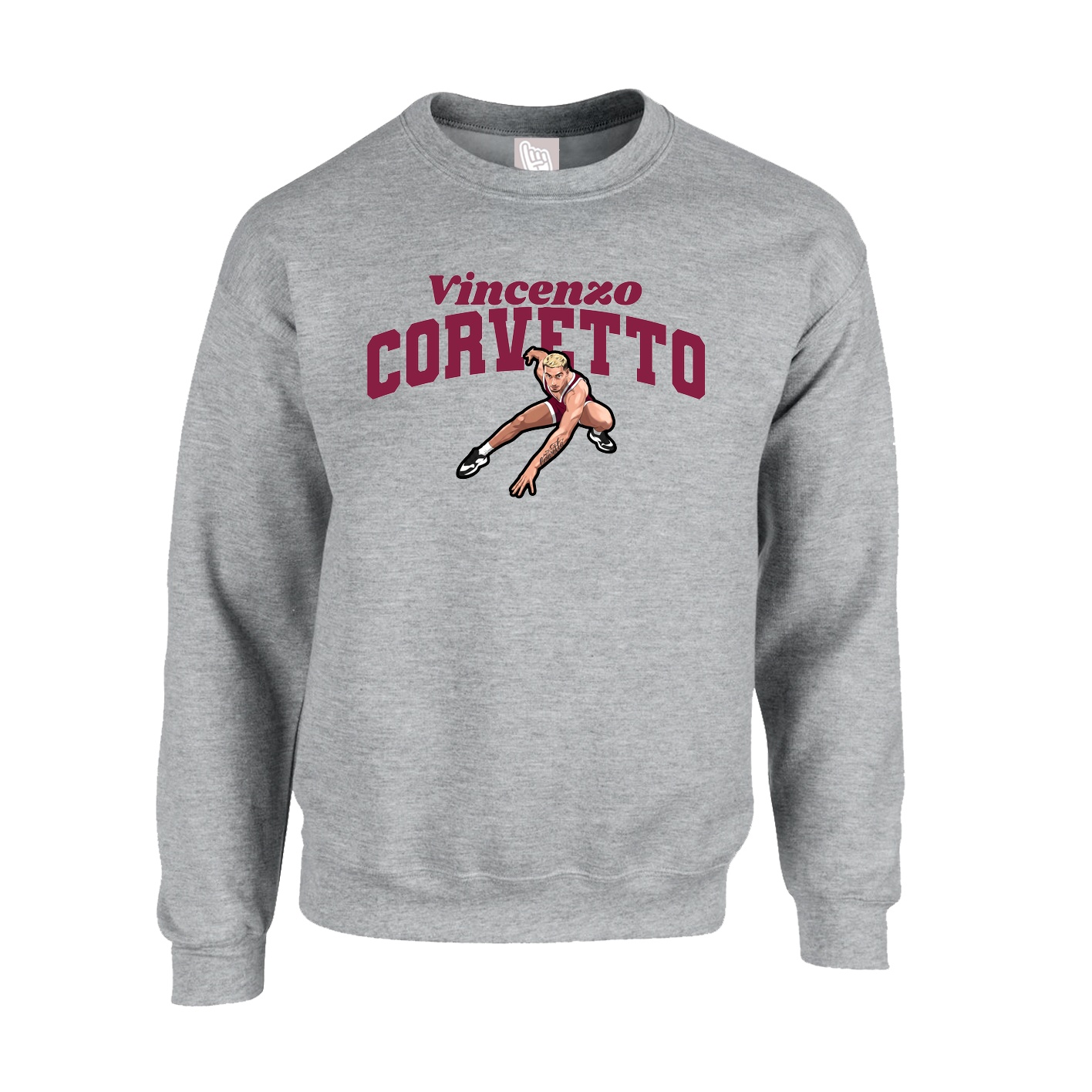 Fleece Crew — Signature Arch in Grey