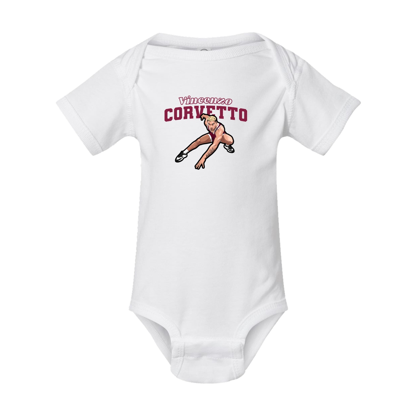 Baby Onesie — Name Arch in White