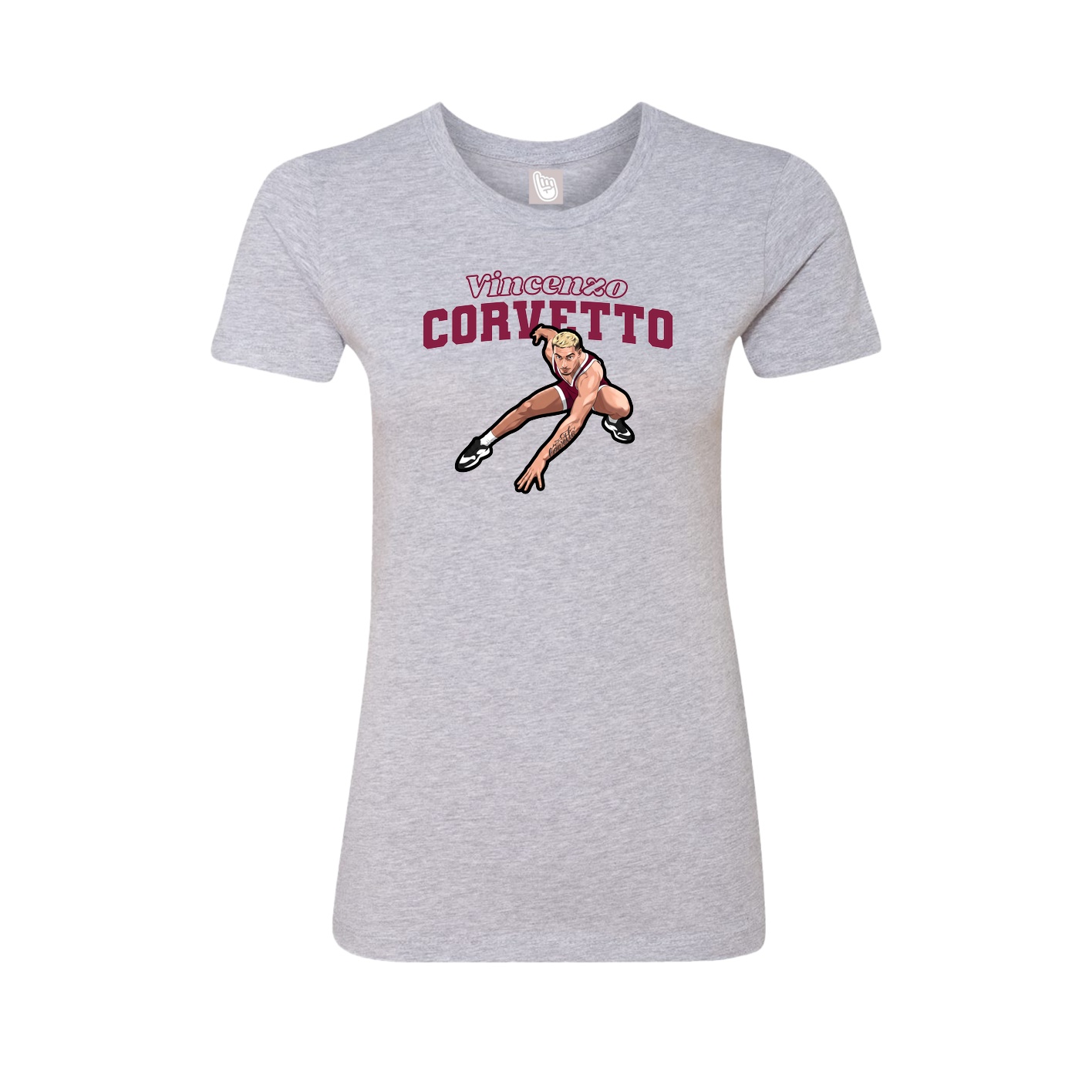 Fitted Women's Tee — Name Arch in Grey