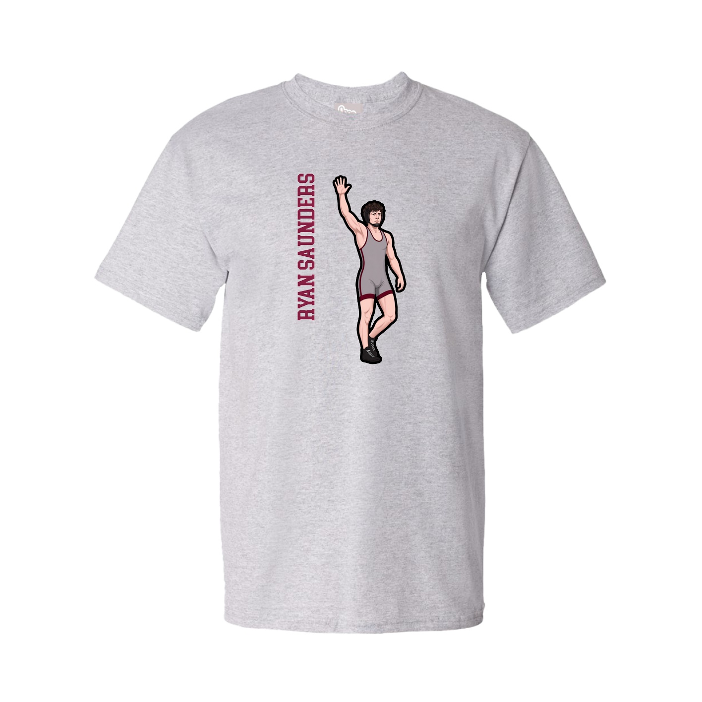 Tee — Name Vertical in Grey