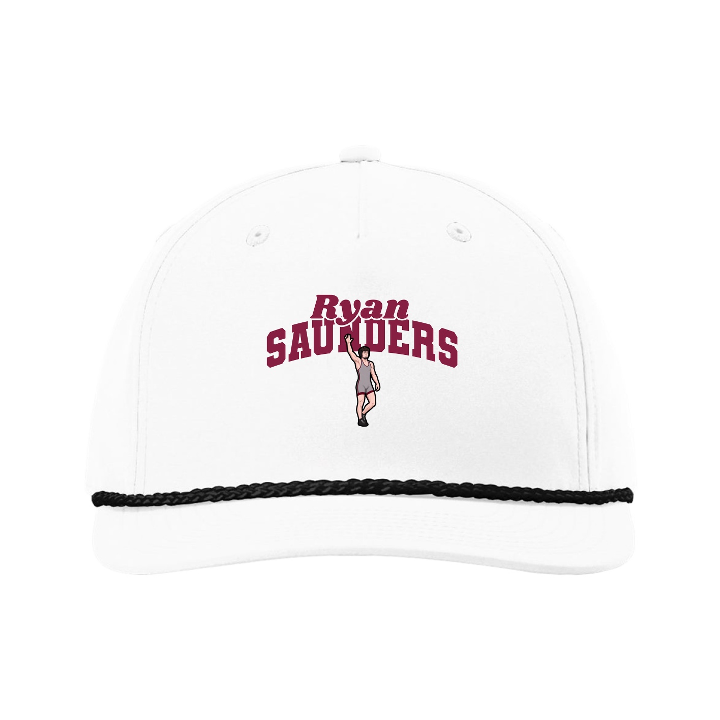 Five-Panel Classic Rope Cap — Signature Arch in White