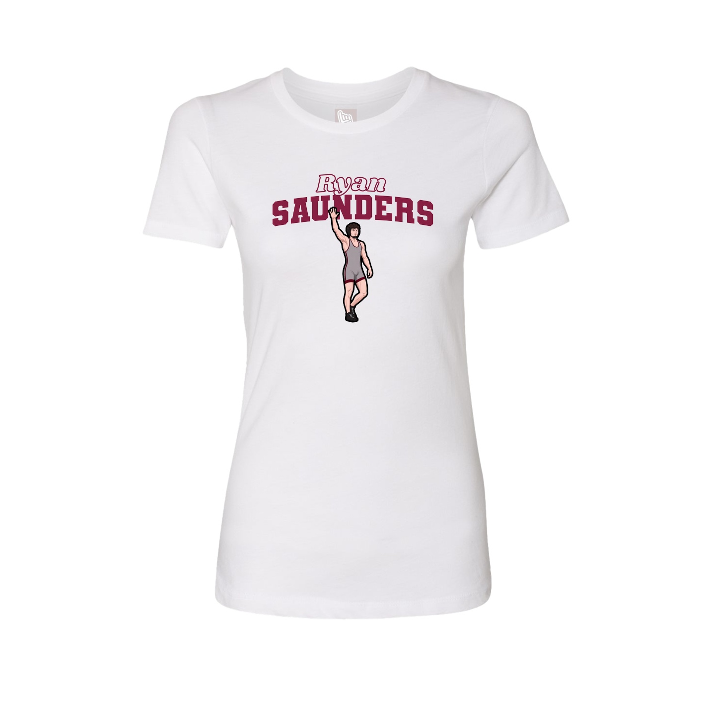 Fitted Women's Tee — Name Arch in White