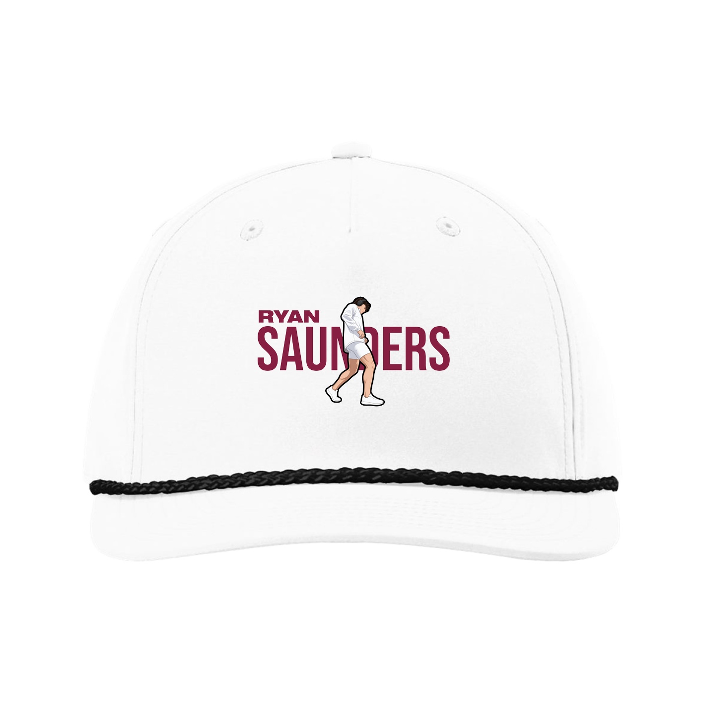 Five-Panel Classic Rope Cap — Player Name in White