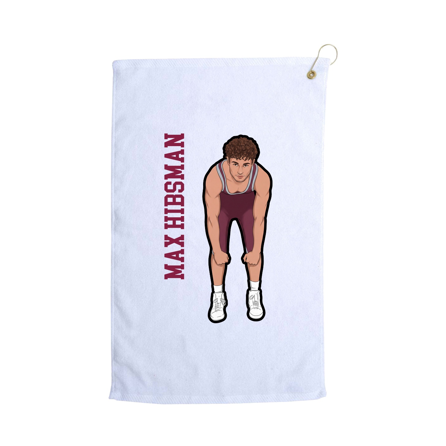 Golf Towel — Name Vertical in White