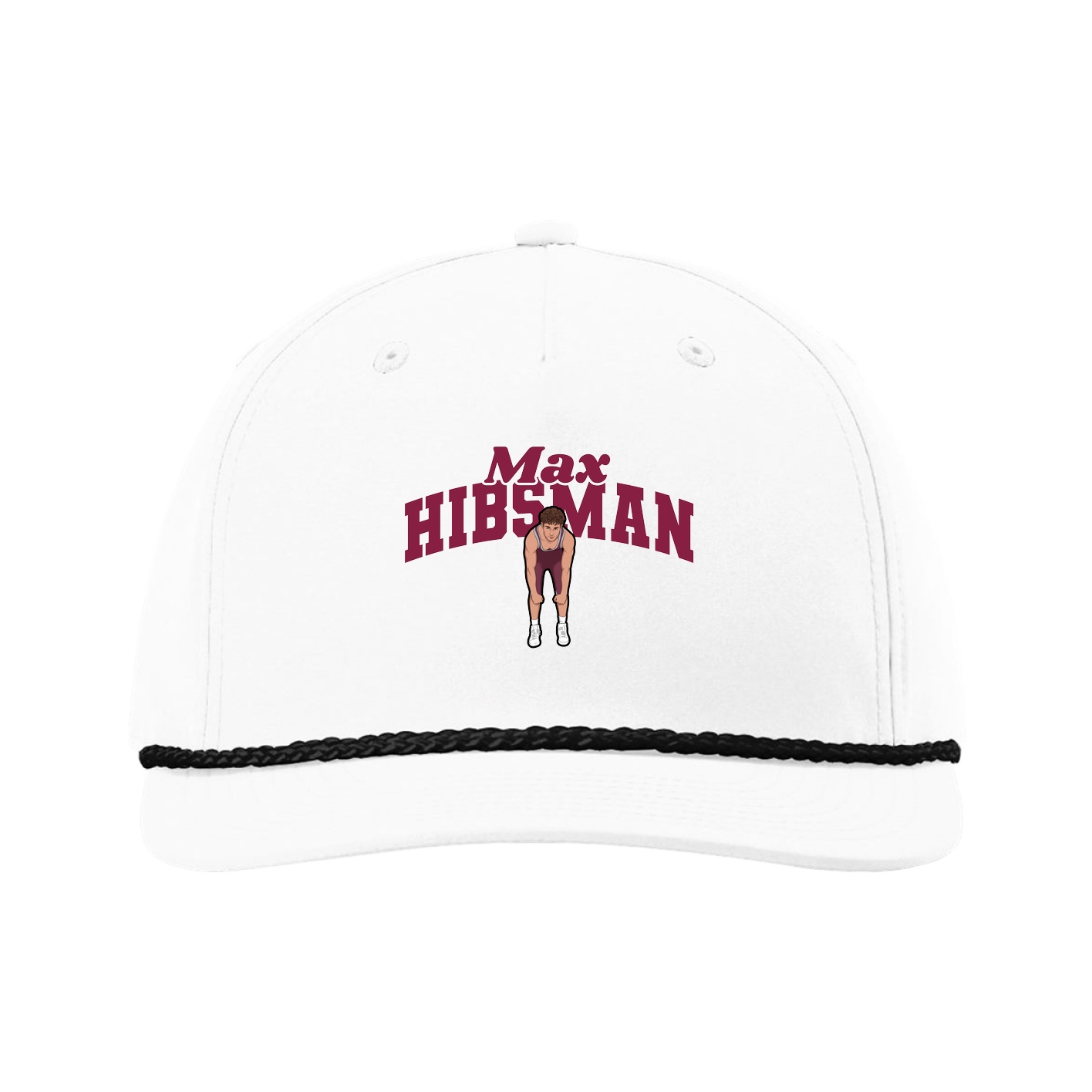 Five-Panel Classic Rope Cap — Signature Arch in White