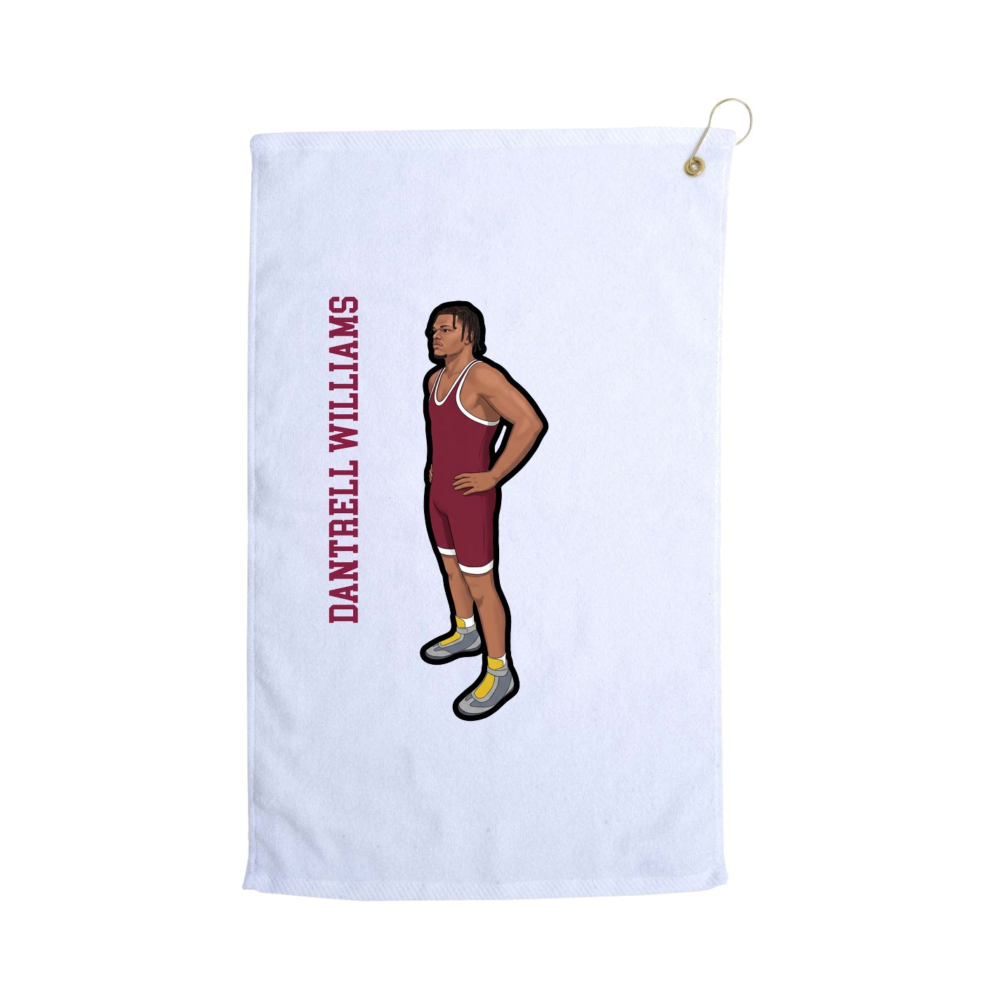 Golf Towel — Name Vertical in White