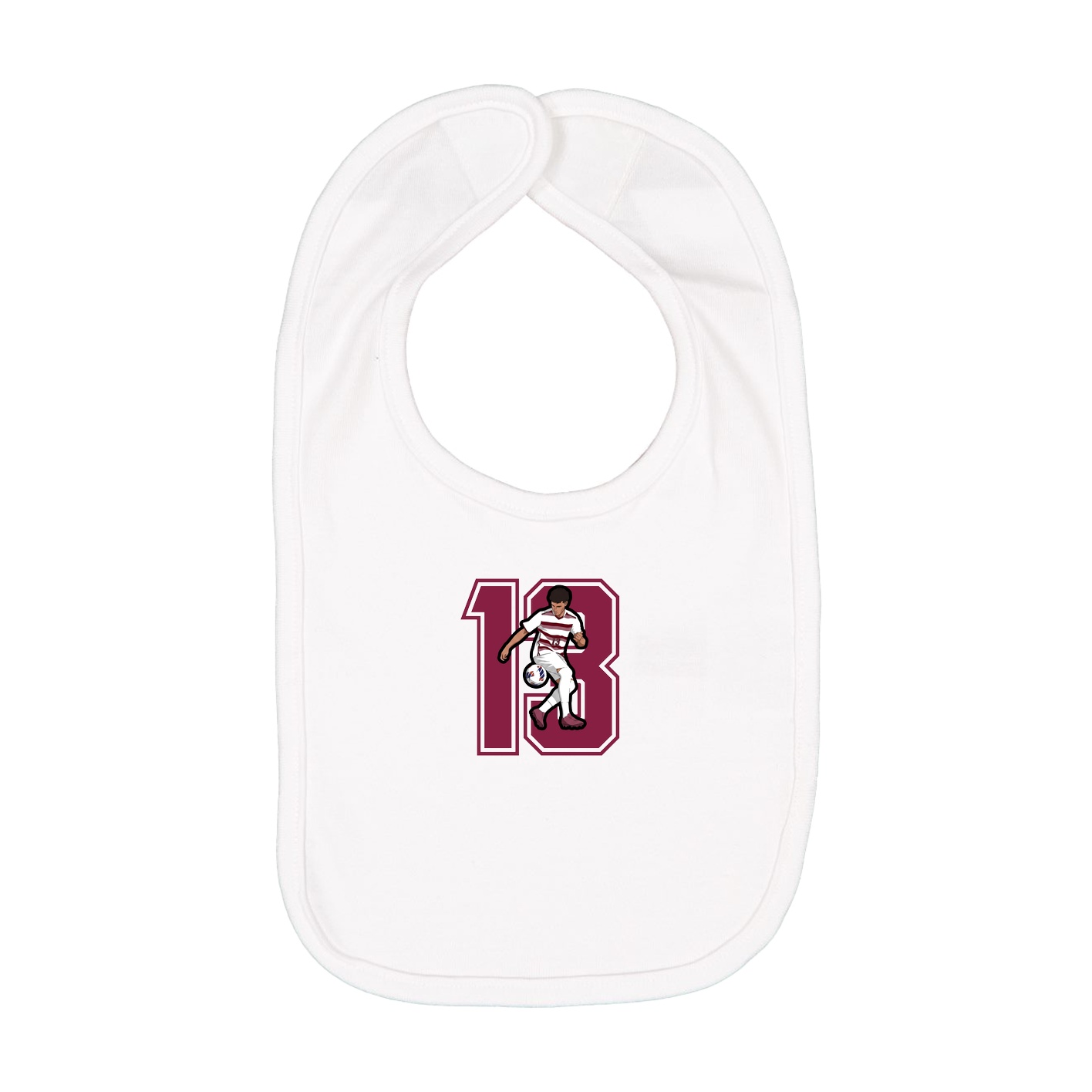 Infant Bib — Number in White