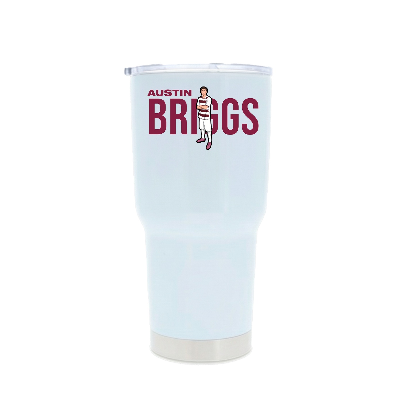 30oz Stainless Steel Tumbler — Player Name in White