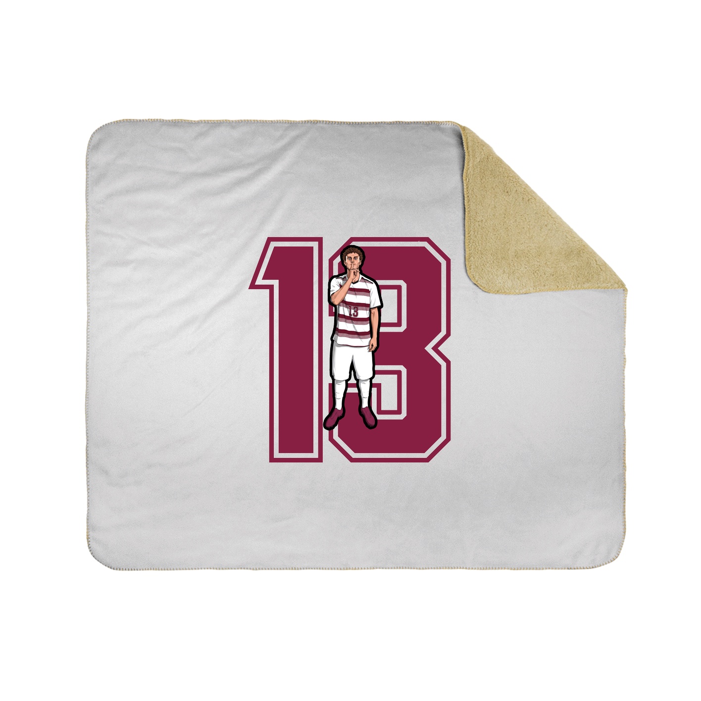 Throw Blanket — Number in White