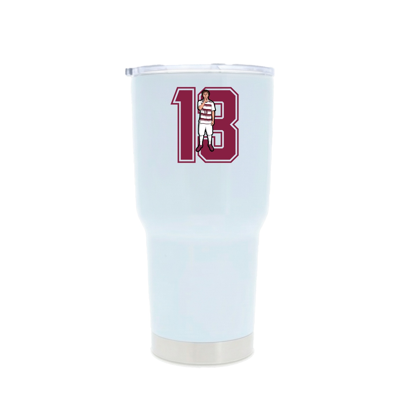 30oz Stainless Steel Tumbler — Number in White