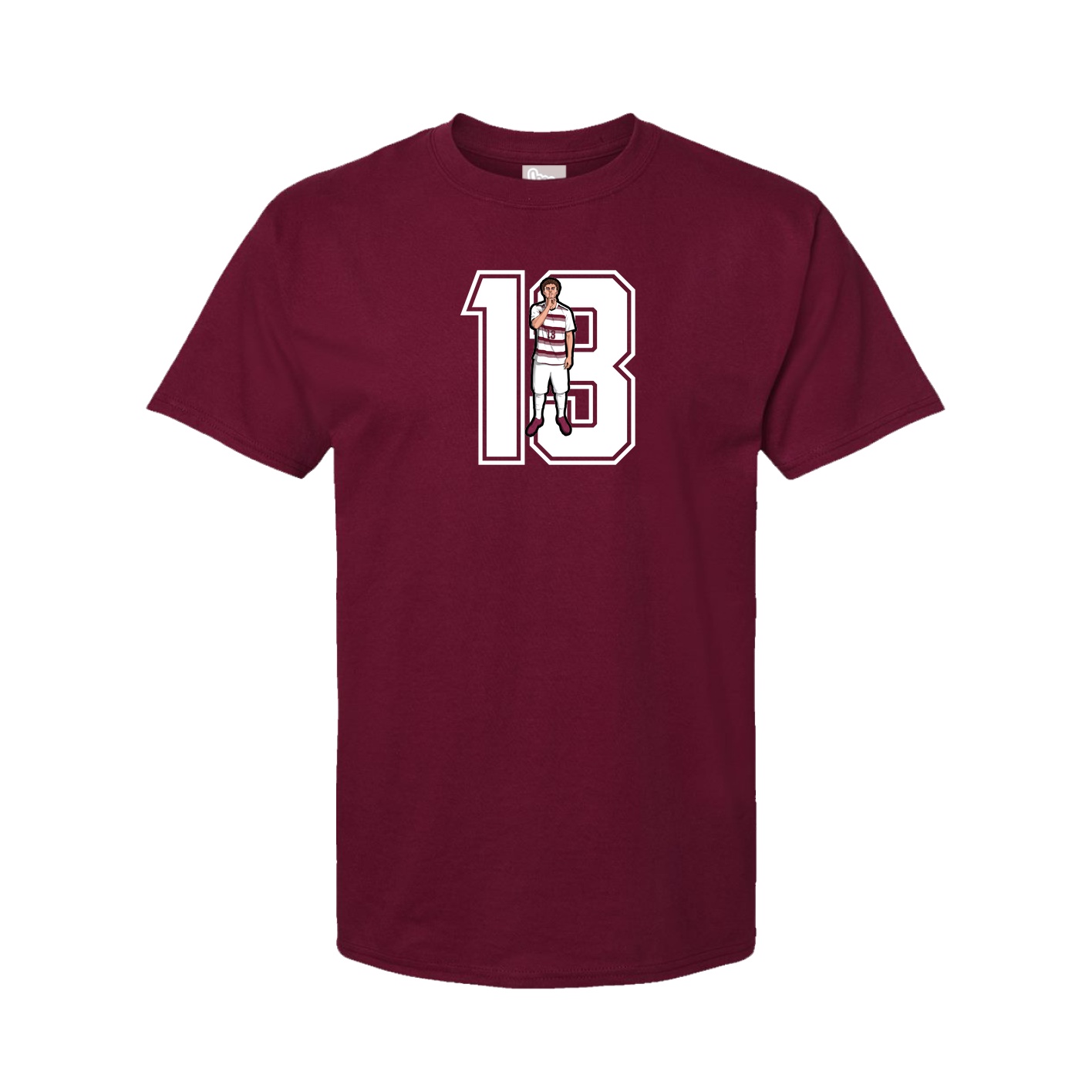 Youth Tee — Number in Cardinal