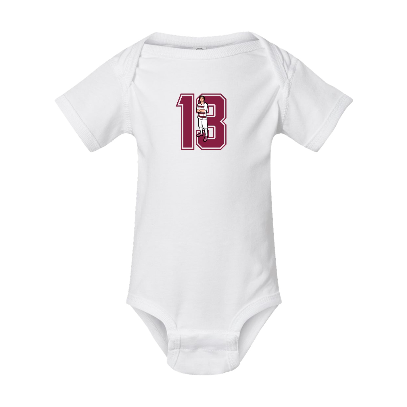 Baby Onesie — Number in White