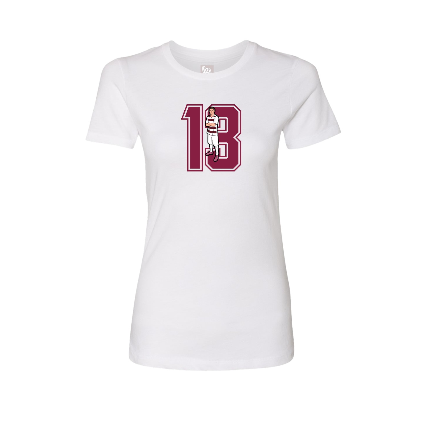 Womens Tee — Number in White