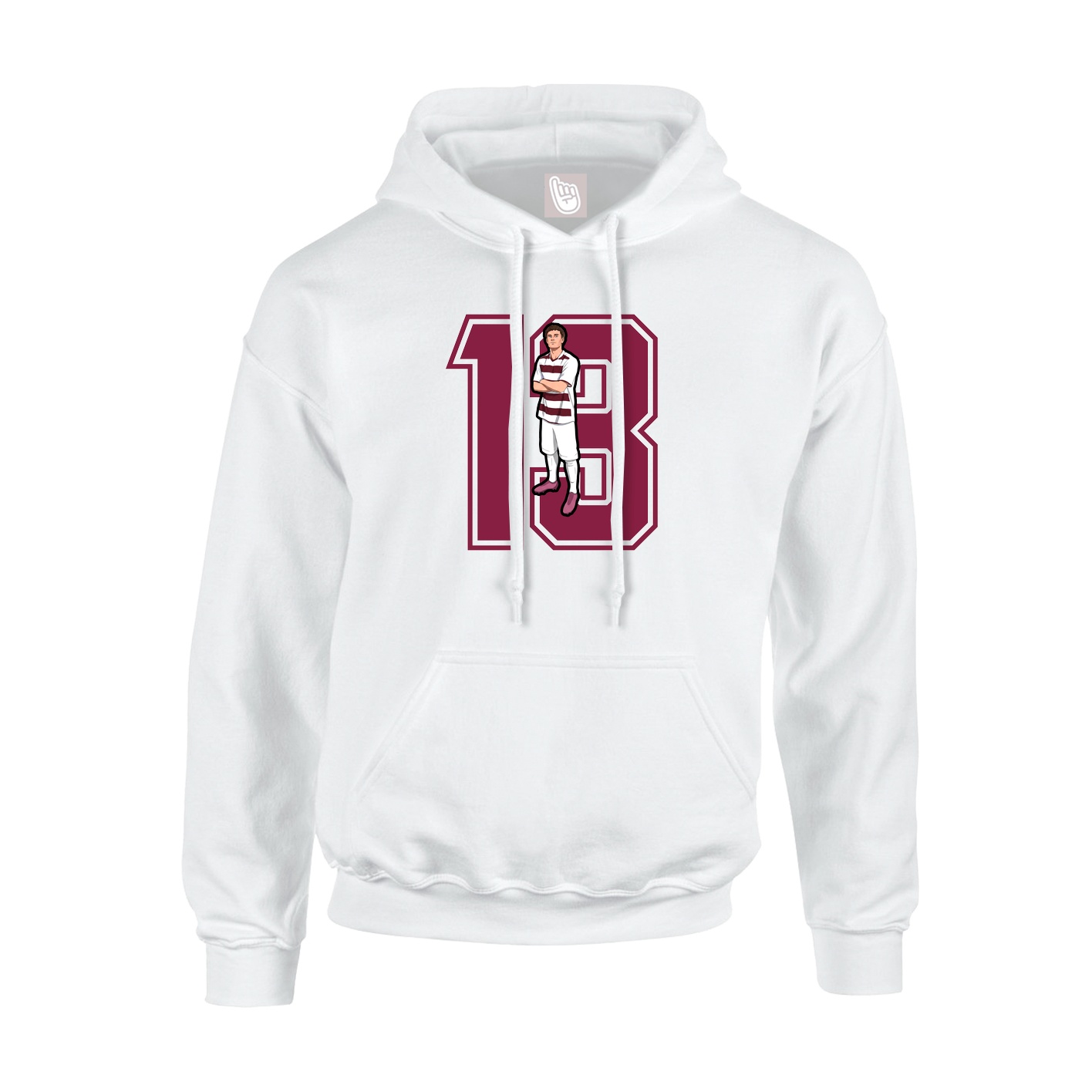 Youth Hoodie — Number in White