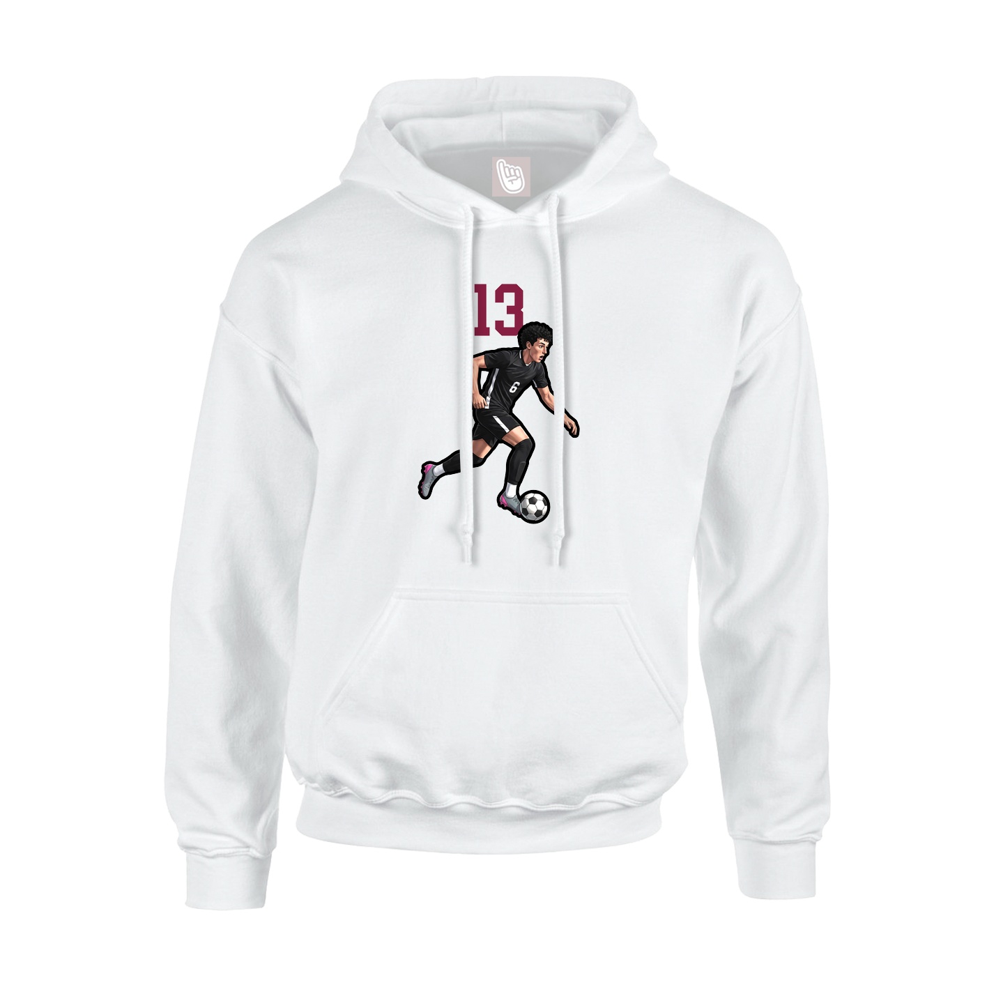 Youth Hoodie — Number Top in White