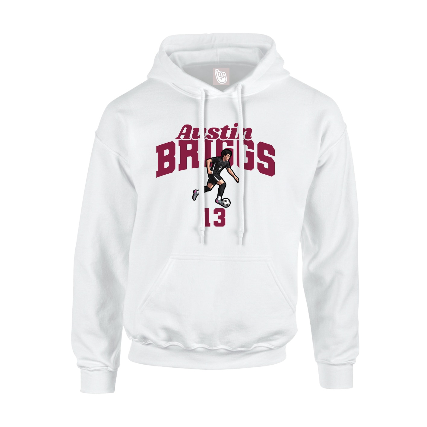 Youth Hoodie — Signature Arch in White