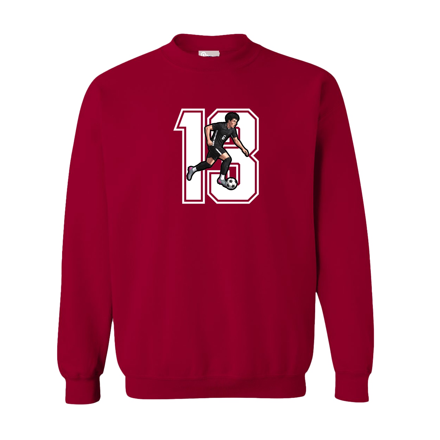Fleece Crew — Number in Cardinal