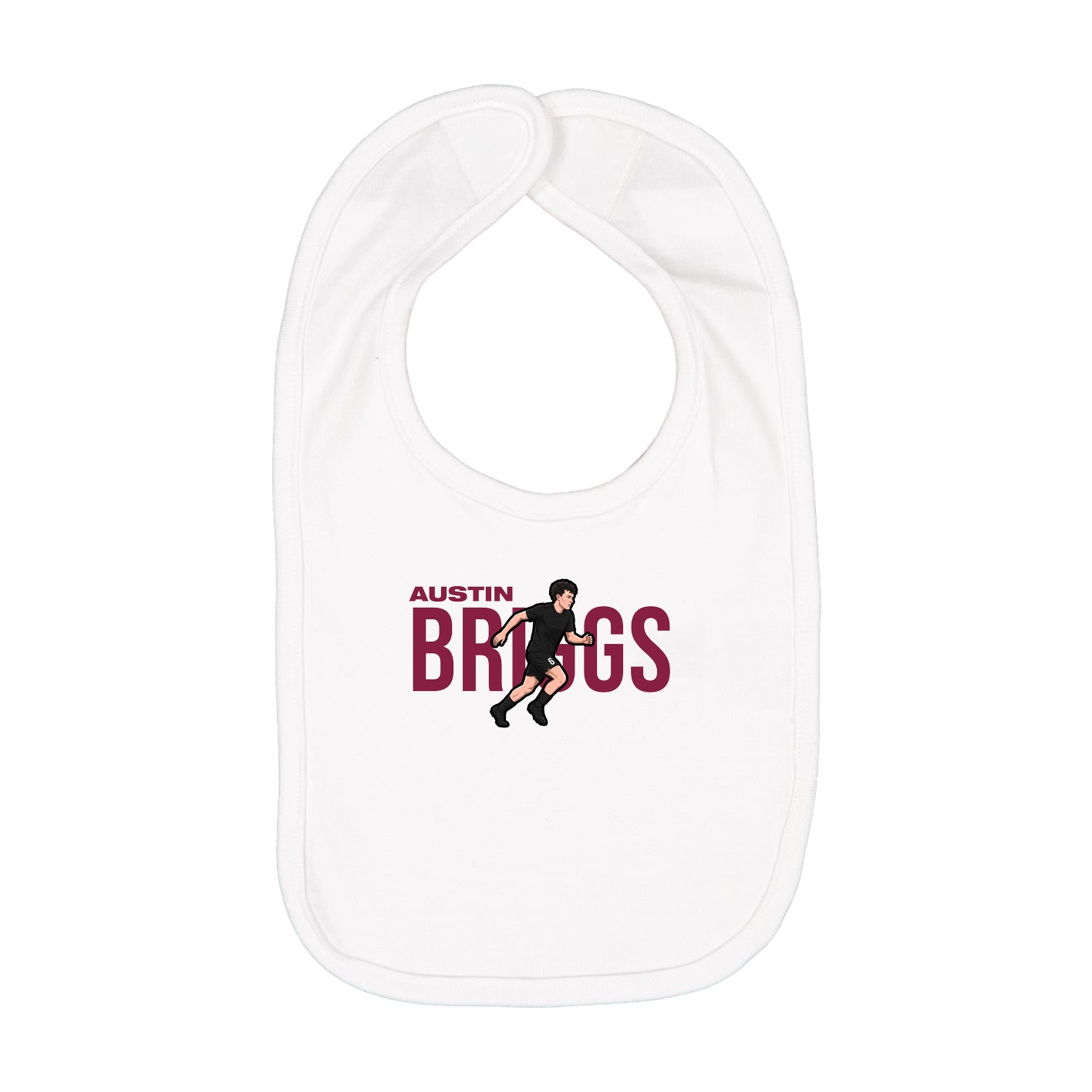 Infant Bib — Player Name in White