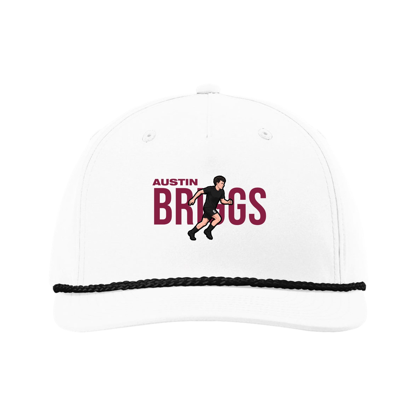 Five-Panel Classic Rope Cap — Player Name in White