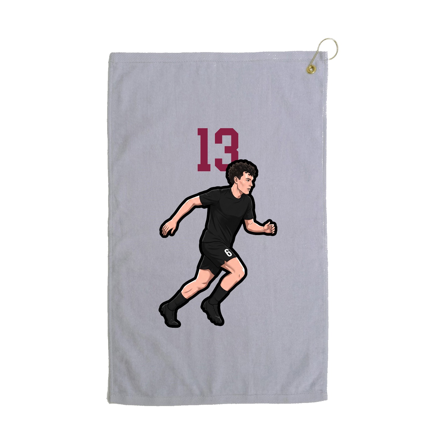 Golf Towel — Number Top in Grey