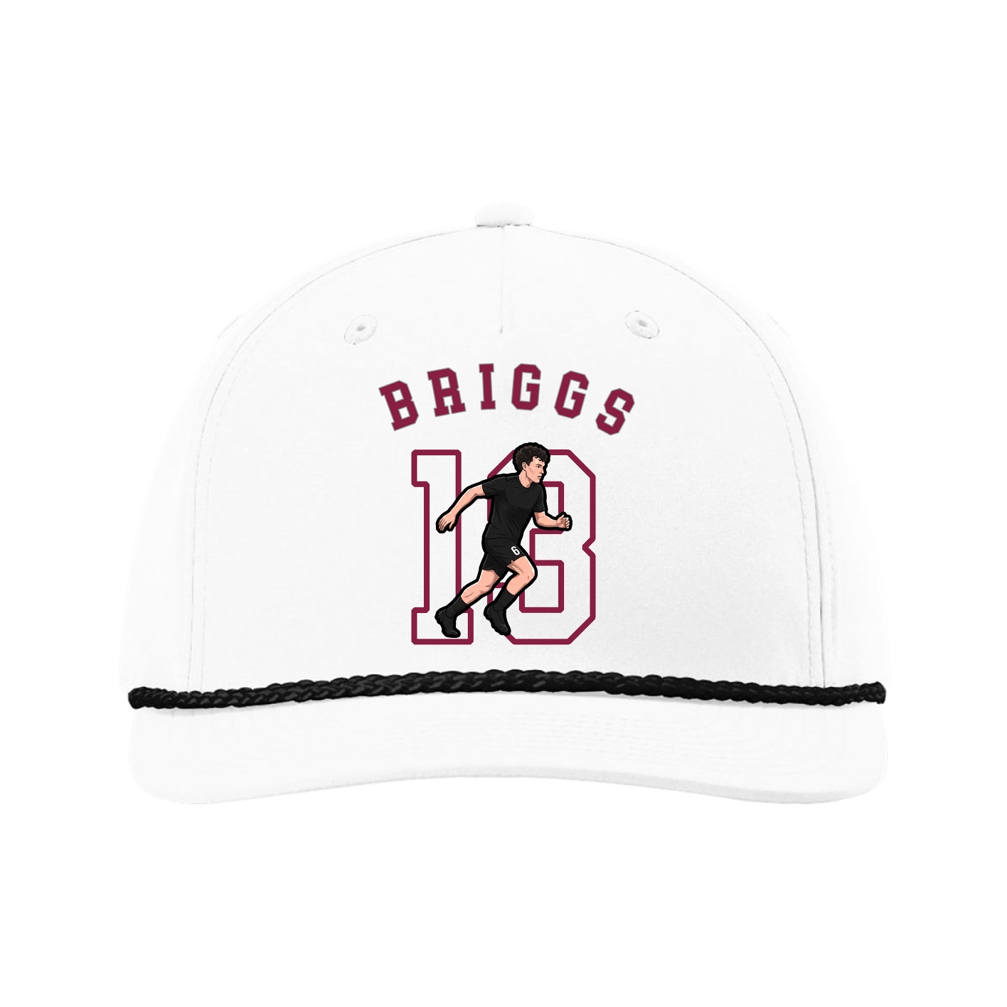 Five-Panel Classic Rope Cap — Shirsey Arch in White