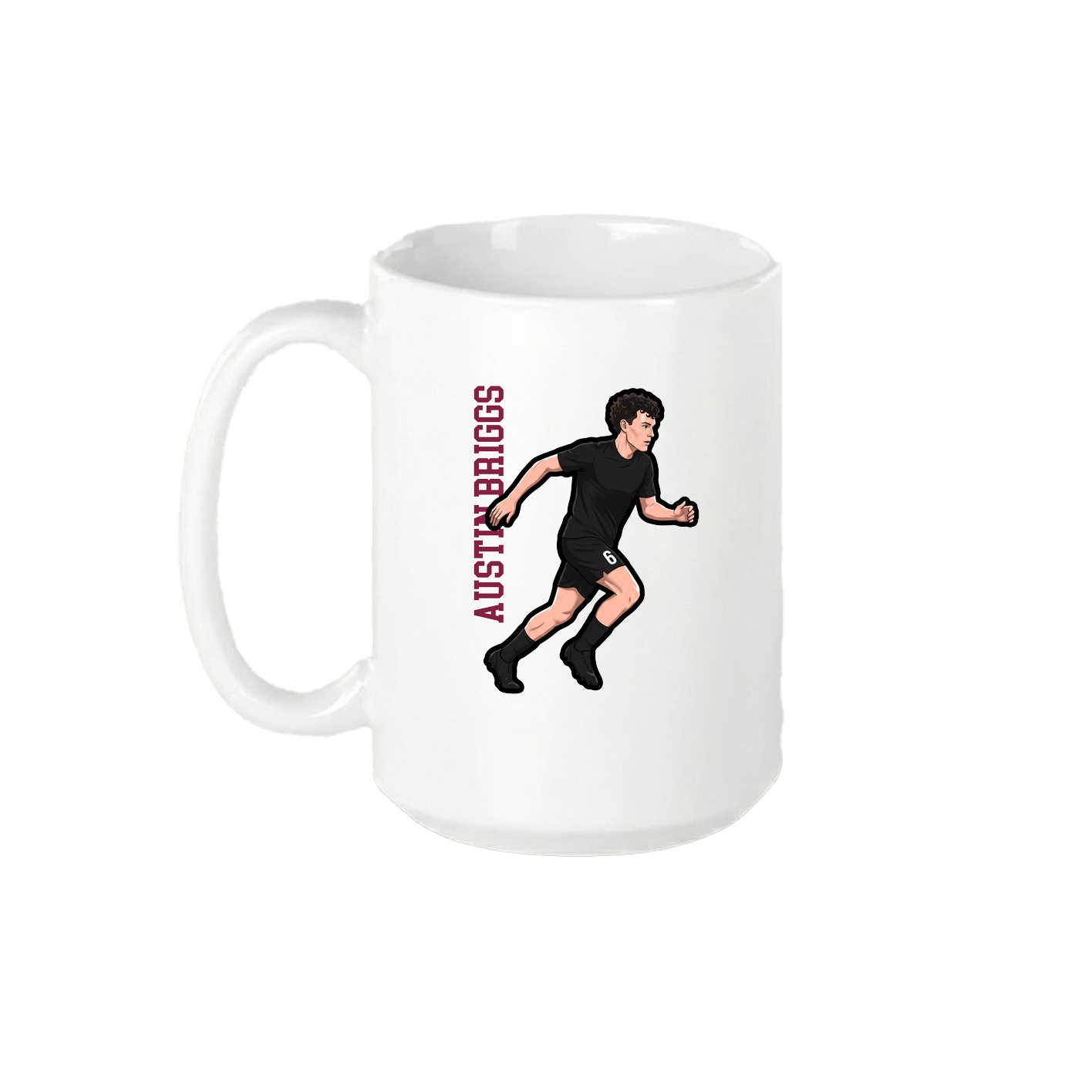 15oz Coffee Mug — Name Vertical in White