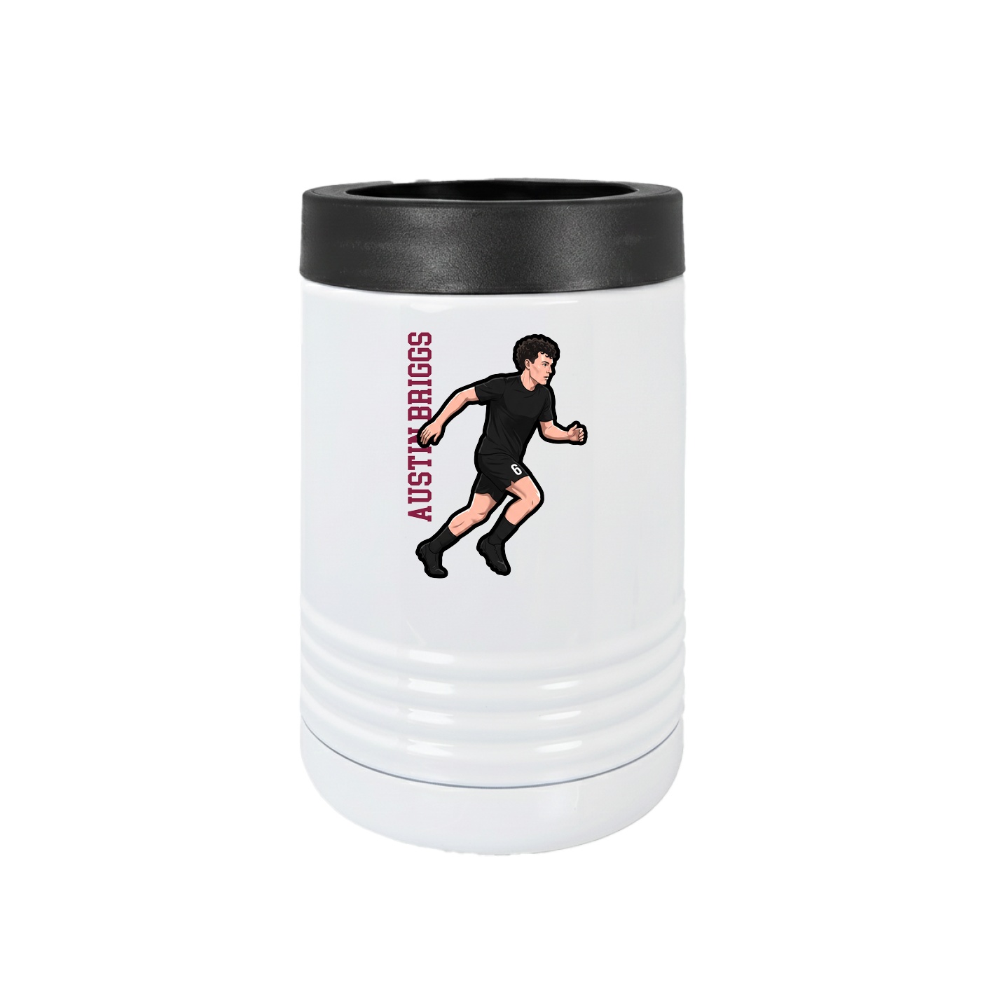Beverage Holder — Name Vertical in White
