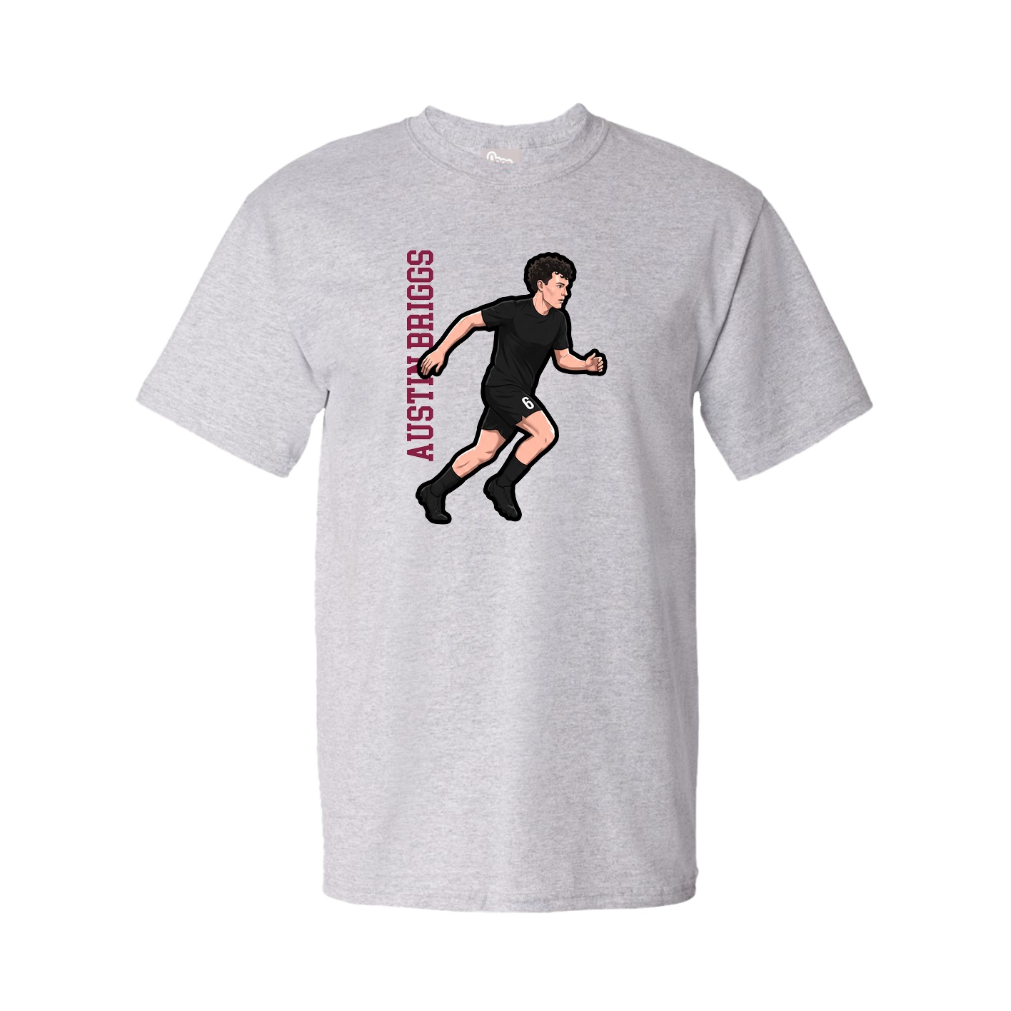 Tee — Name Vertical in Grey