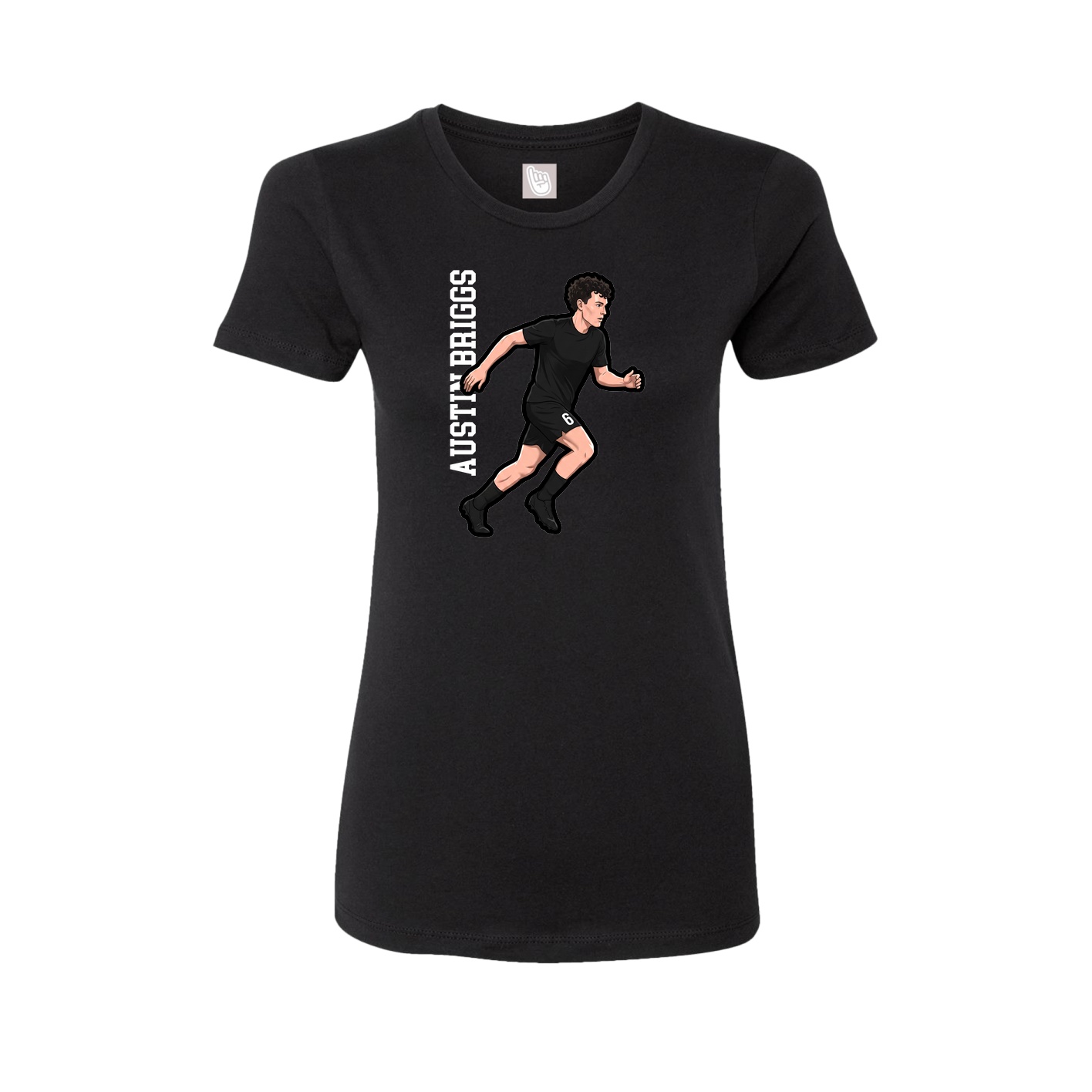 Womens Tee — Name Vertical in Black