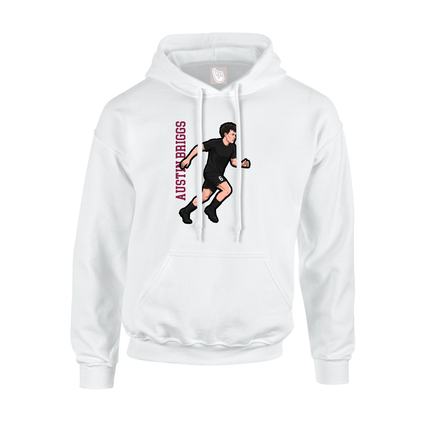 Youth Hoodie — Name Vertical in White