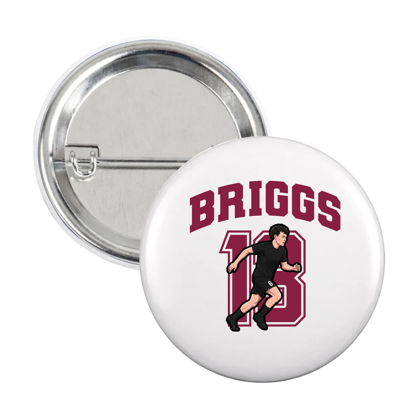 Game Day Button — Number in White