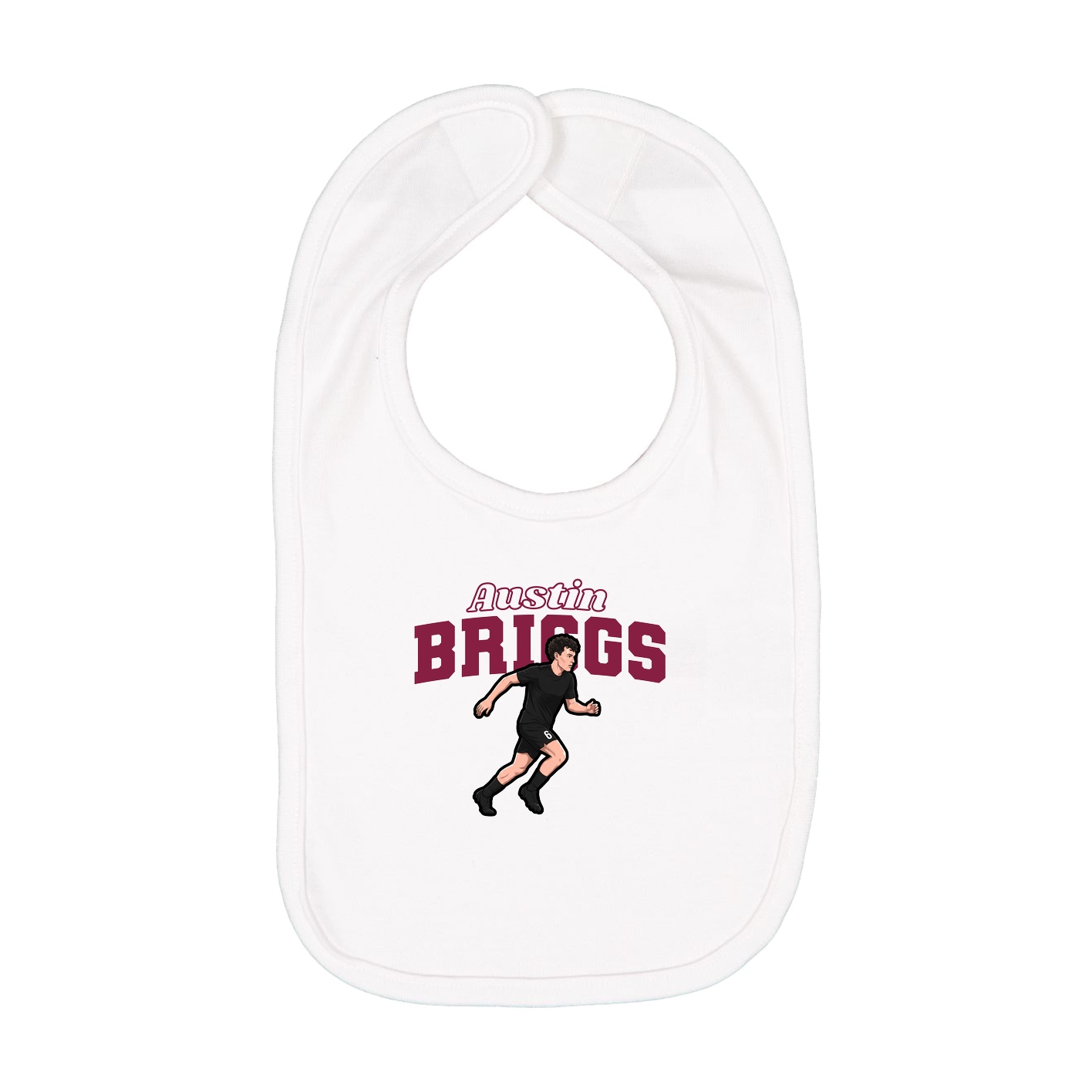 Infant Bib — Name Arch in White