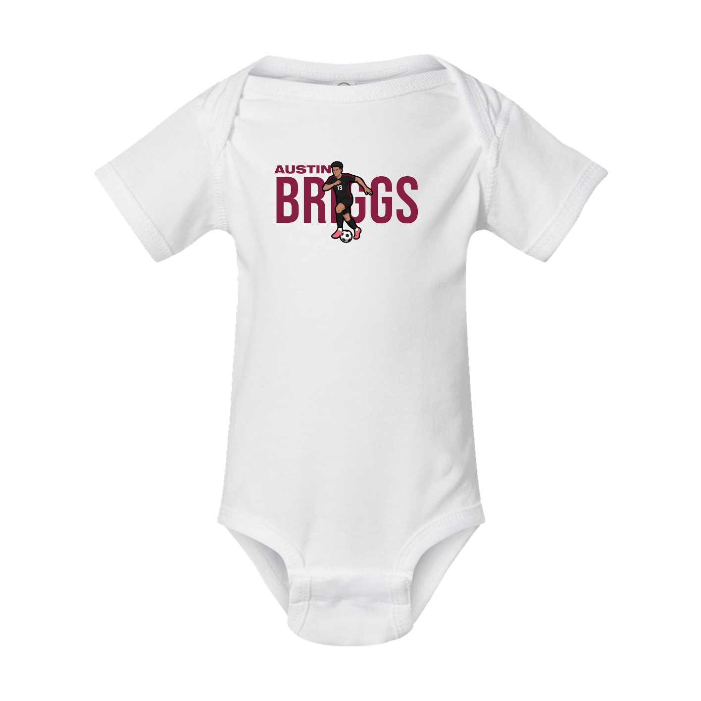 Baby Onesie — Player Name in White