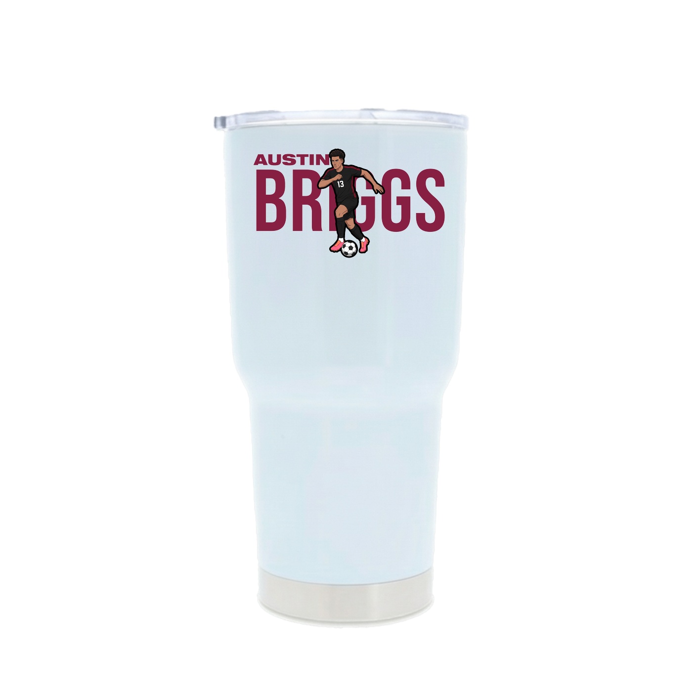30oz Stainless Steel Tumbler — Player Name in White