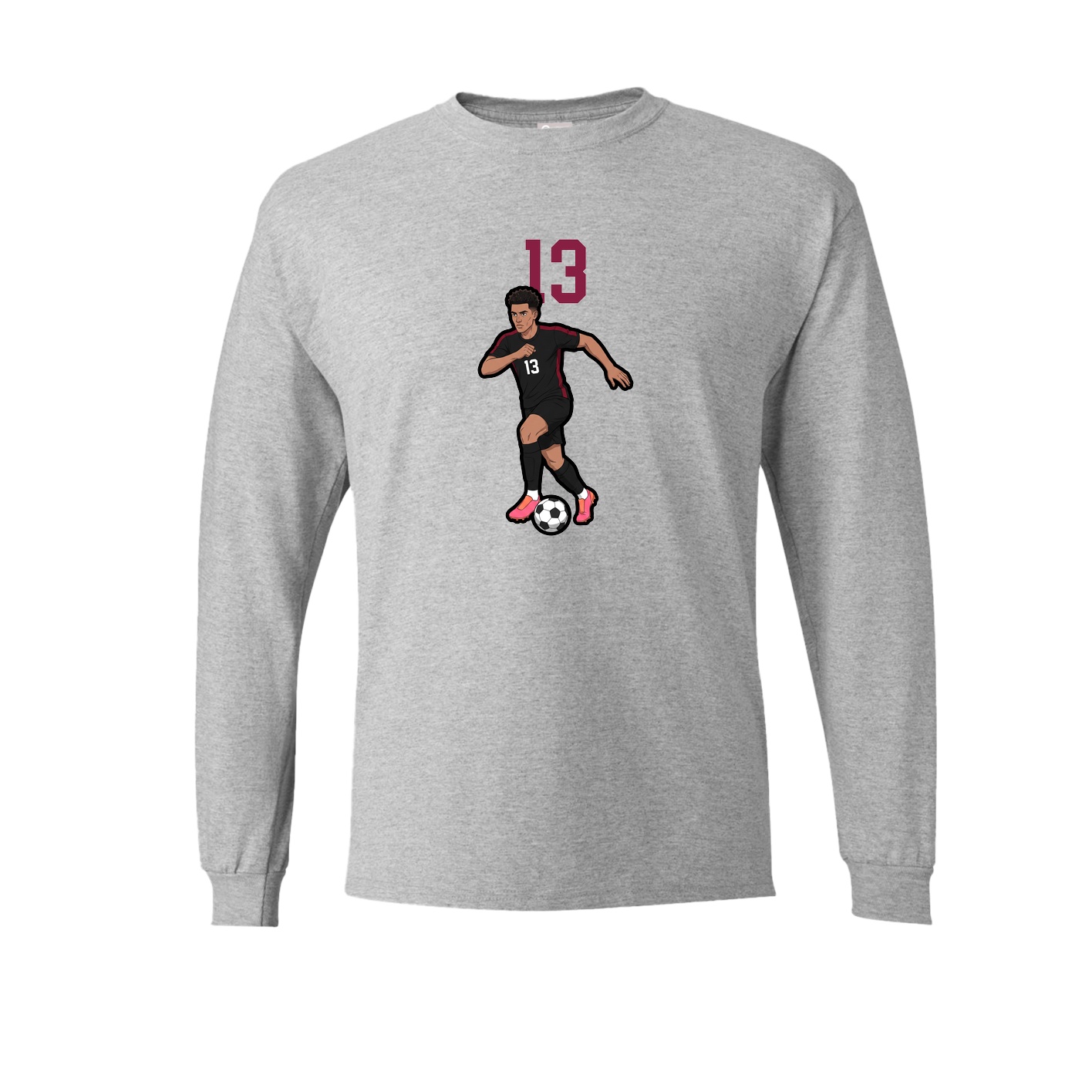 Long Sleeve Tee — Number Top in Grey