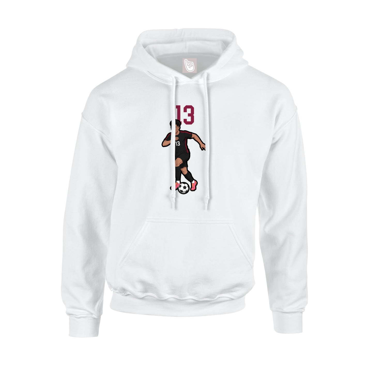 Youth Hoodie — Number Top in White