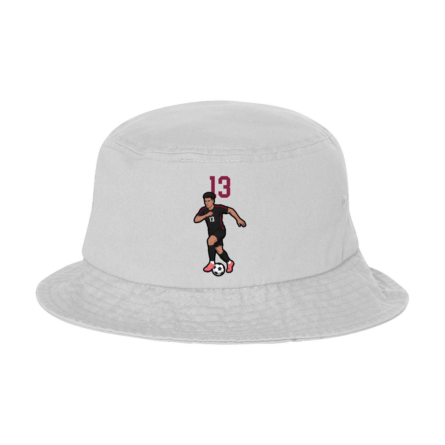 Bucket Cap — Number Top in White