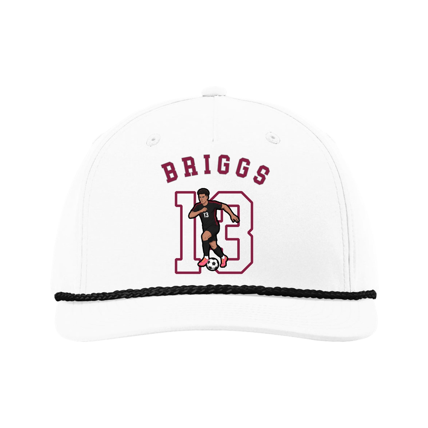 Five-Panel Classic Rope Cap — Shirsey Arch in White