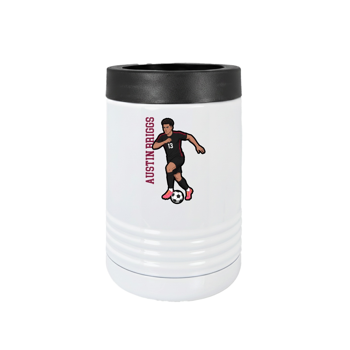 Beverage Holder — Name Vertical in White