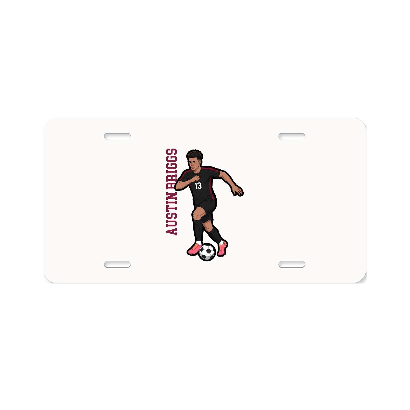 License Plate — Name Vertical in Classic
