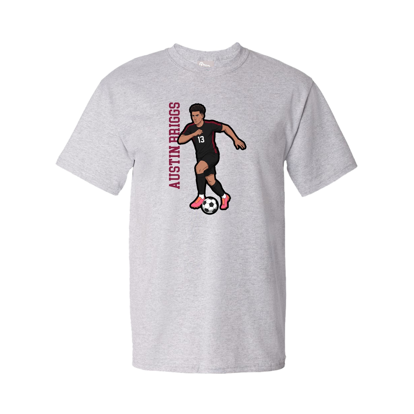 Youth Tee — Name Vertical in Grey