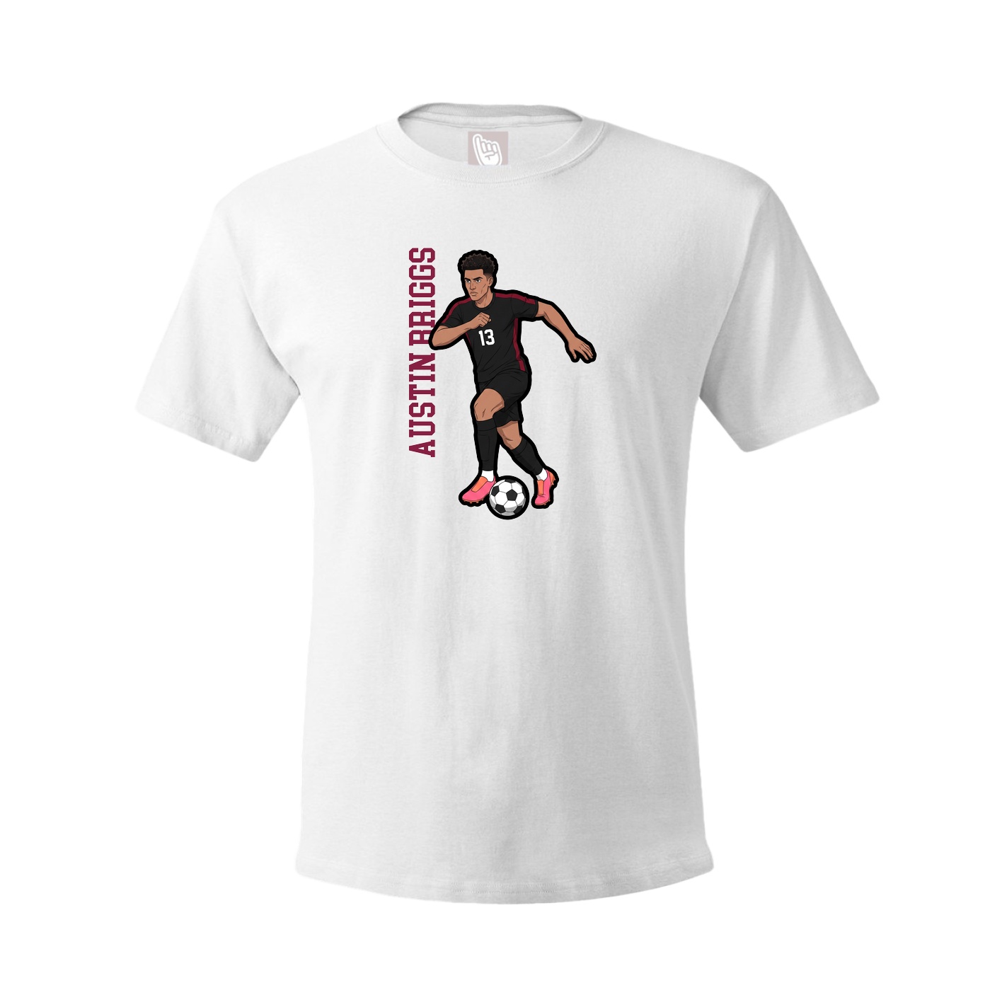 Youth Tee — Name Vertical in White