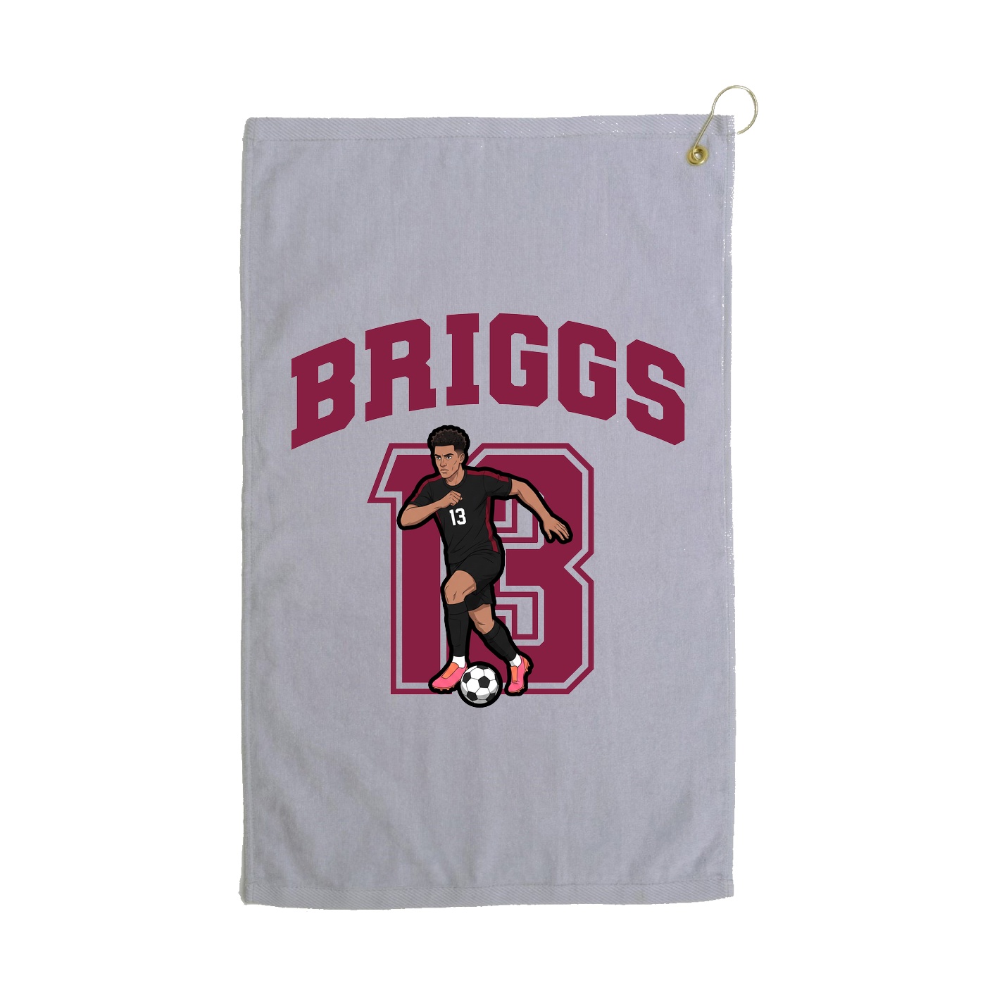Golf Towel — Number in Grey