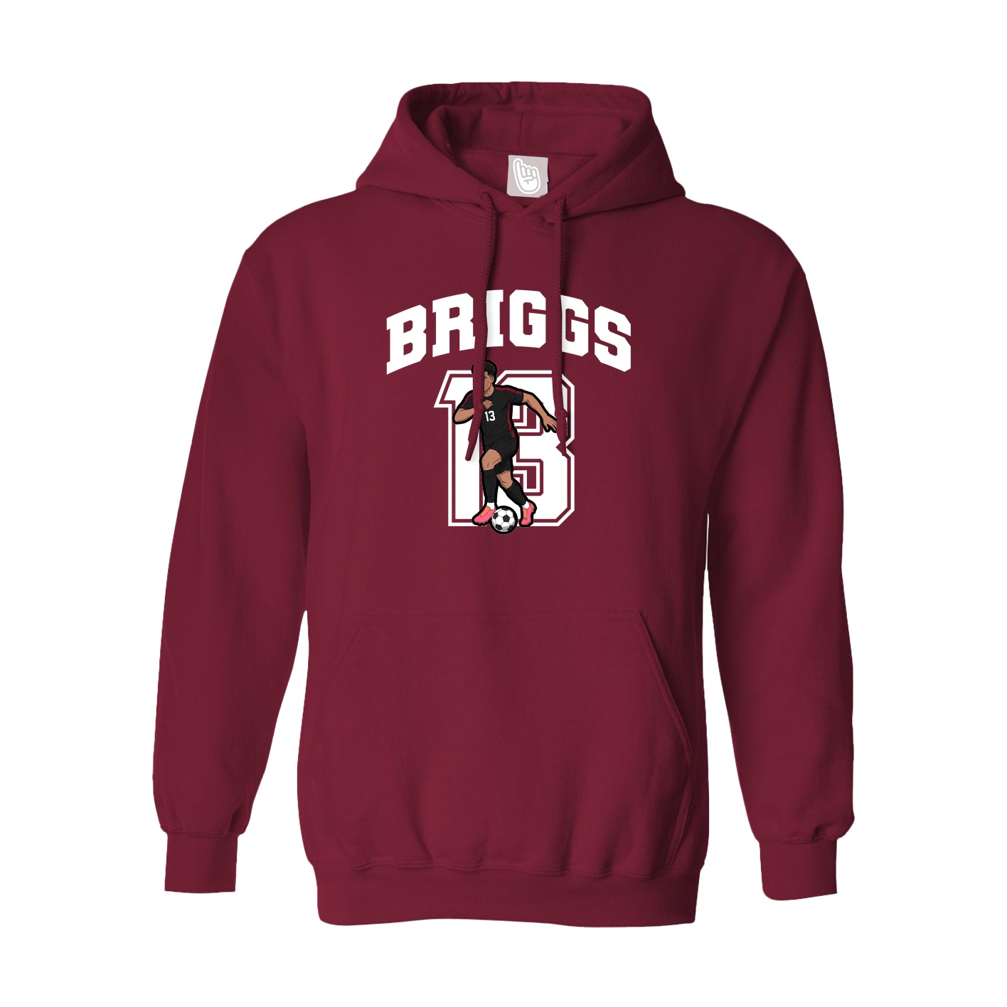 Hoodie — Number in Cardinal