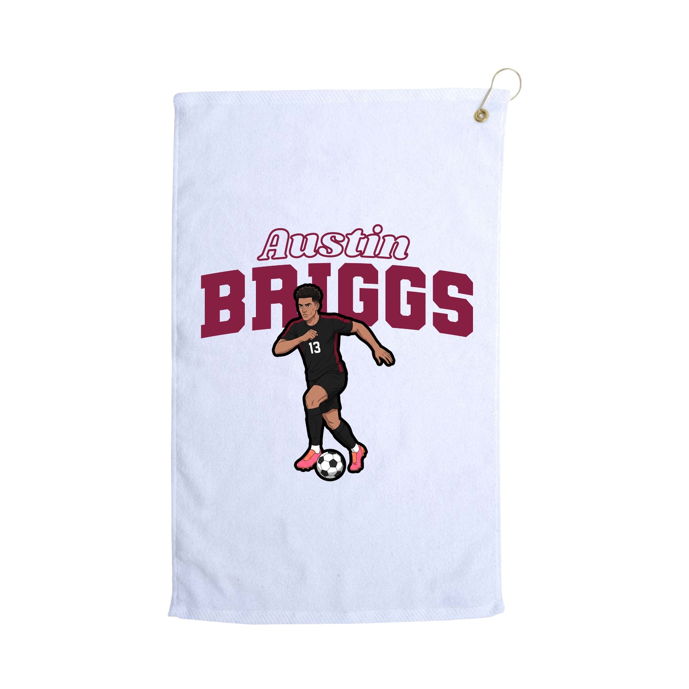 Golf Towel — Name Arch in White