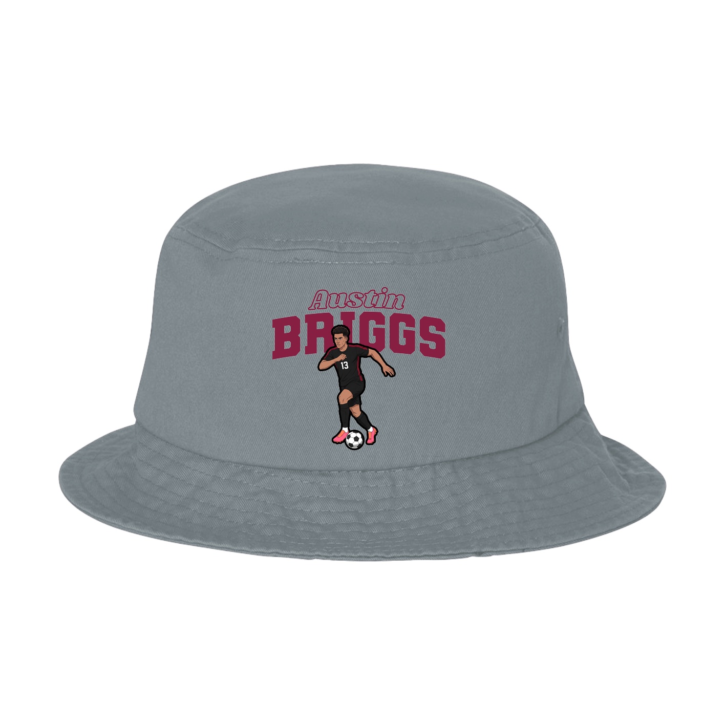 Bucket Cap — Name Arch in Grey